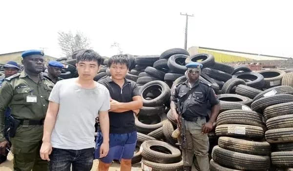 N5bn Fake Tyres: Police Arrest Two Chinese And A Nigerian Man For Importing Fake Tyres.